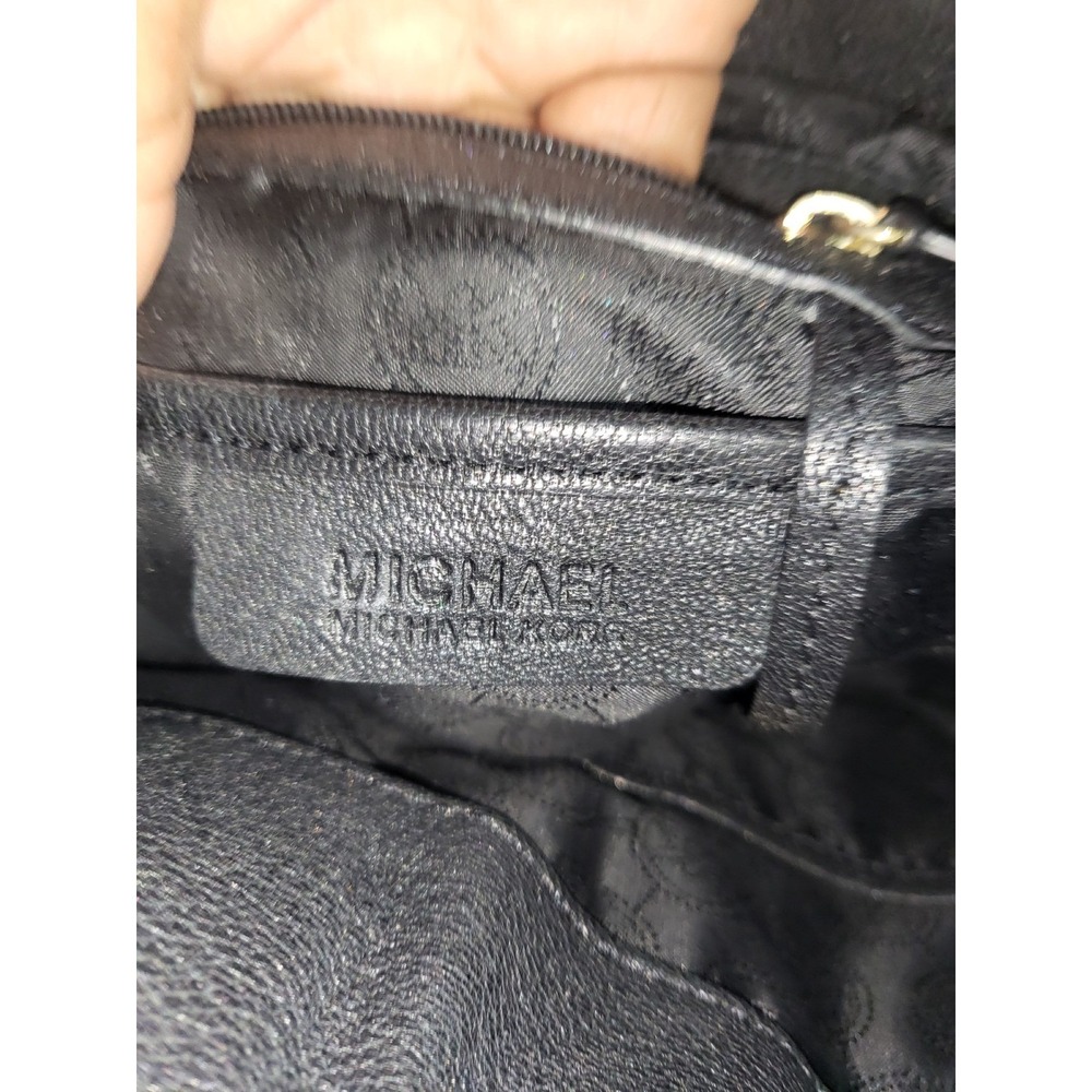Michael Kors Grommet Hamilton Studded Satchel Bag Gold Hardware Black Leather - Picture 4 of 11